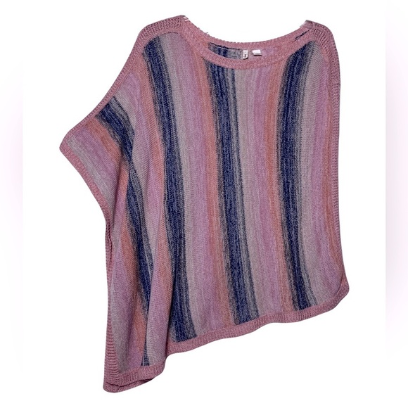 Anthropologie Moth | Multicolored Zola Striped Lightweight Knit Poncho, M/L - Picture 1 of 8